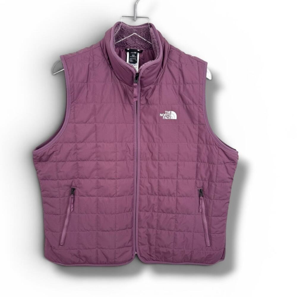 The North Face women's junction vest XL quilted insulated zip front sherpa mauve